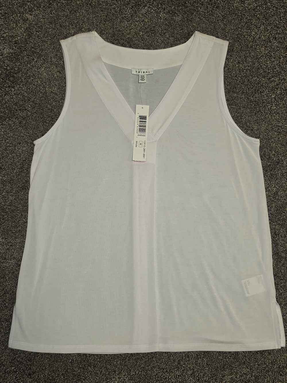 Tribal White V-Neck Sleeveless Top - Clean Minimal Style